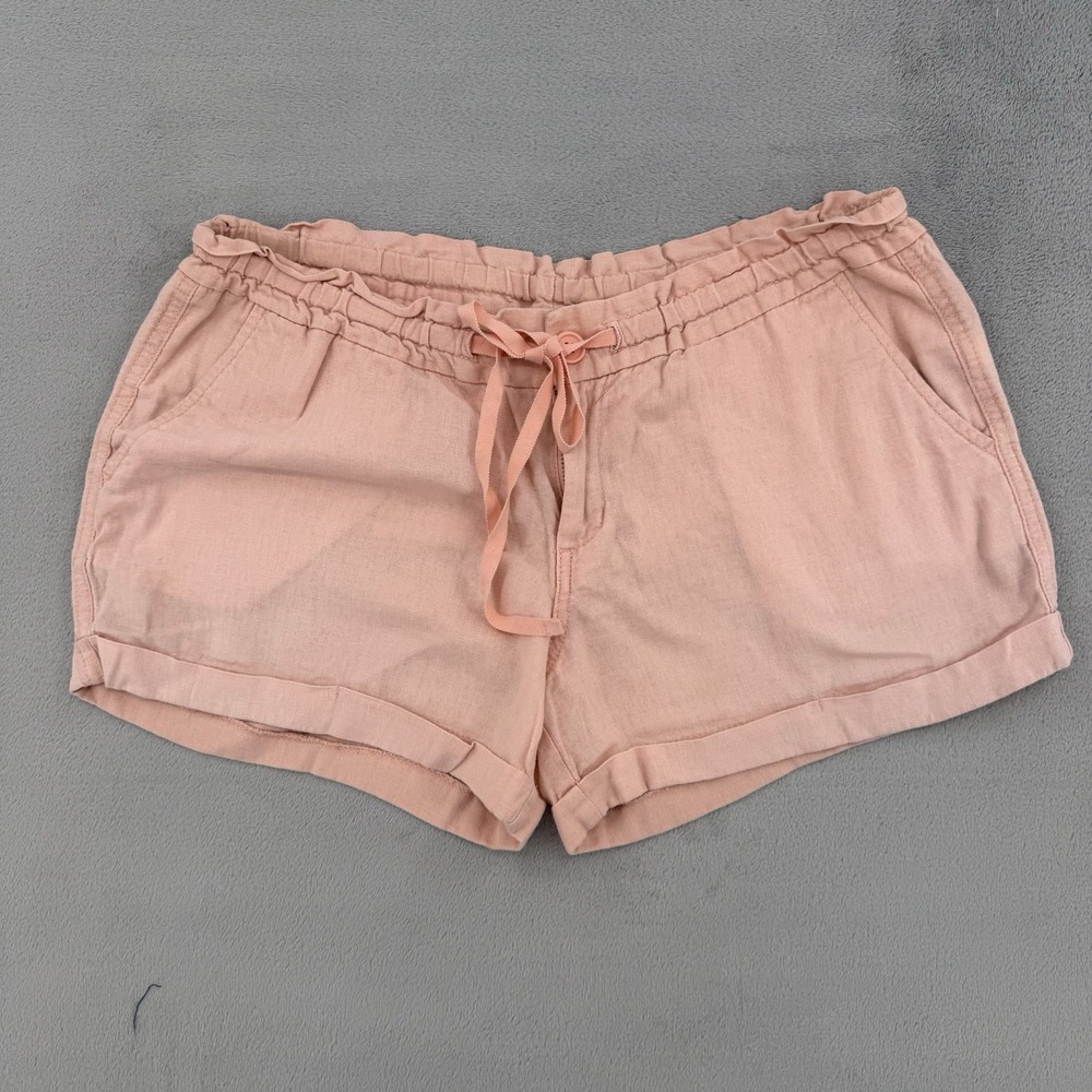 Old Navy Shorts Womens Size 6 Pink Drawstring Linen Blend Summer